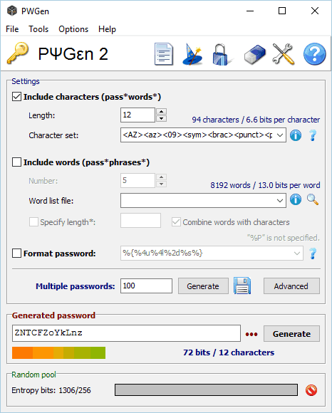 Random password generator software